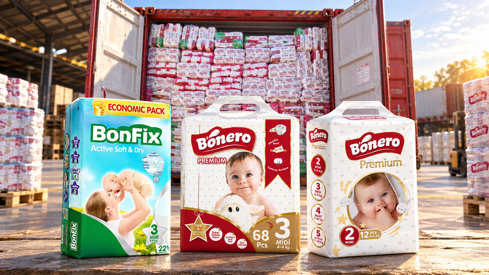 How Many Baby Diapers Fit in a 40ft Container?